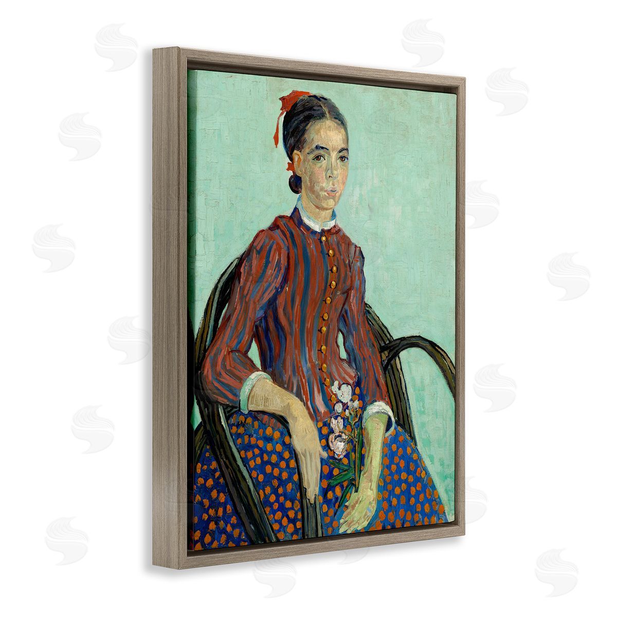one1000paintings Van Gogh Lady Mousme Brown Floating Frame Canvas Wall Art Print