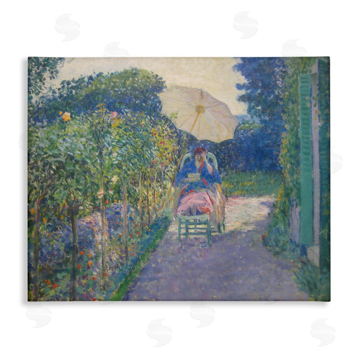 one1000paintings Classical Woman in Garden Canvas Wall Art Print