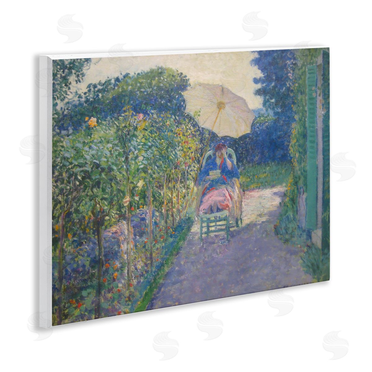 one1000paintings Classical Woman in Garden Wooden Wall Plaque Art Print
