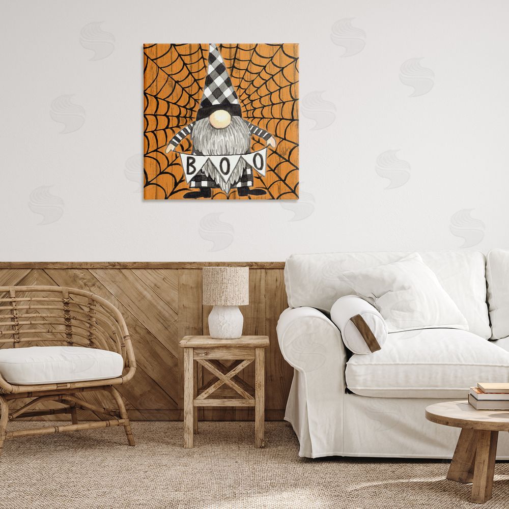 Elena Vladykina Rustic Halloween Gnome Canvas Wall Art Print in Room