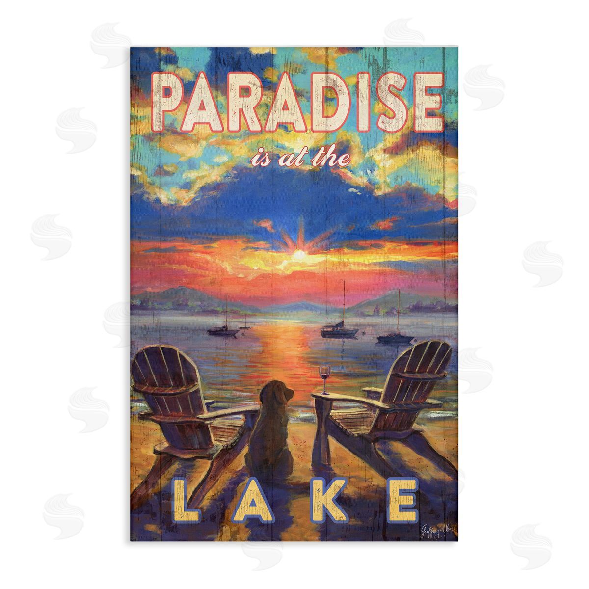 Geoff Allen Paradise At Lake Landscape Canvas Wall Art Print