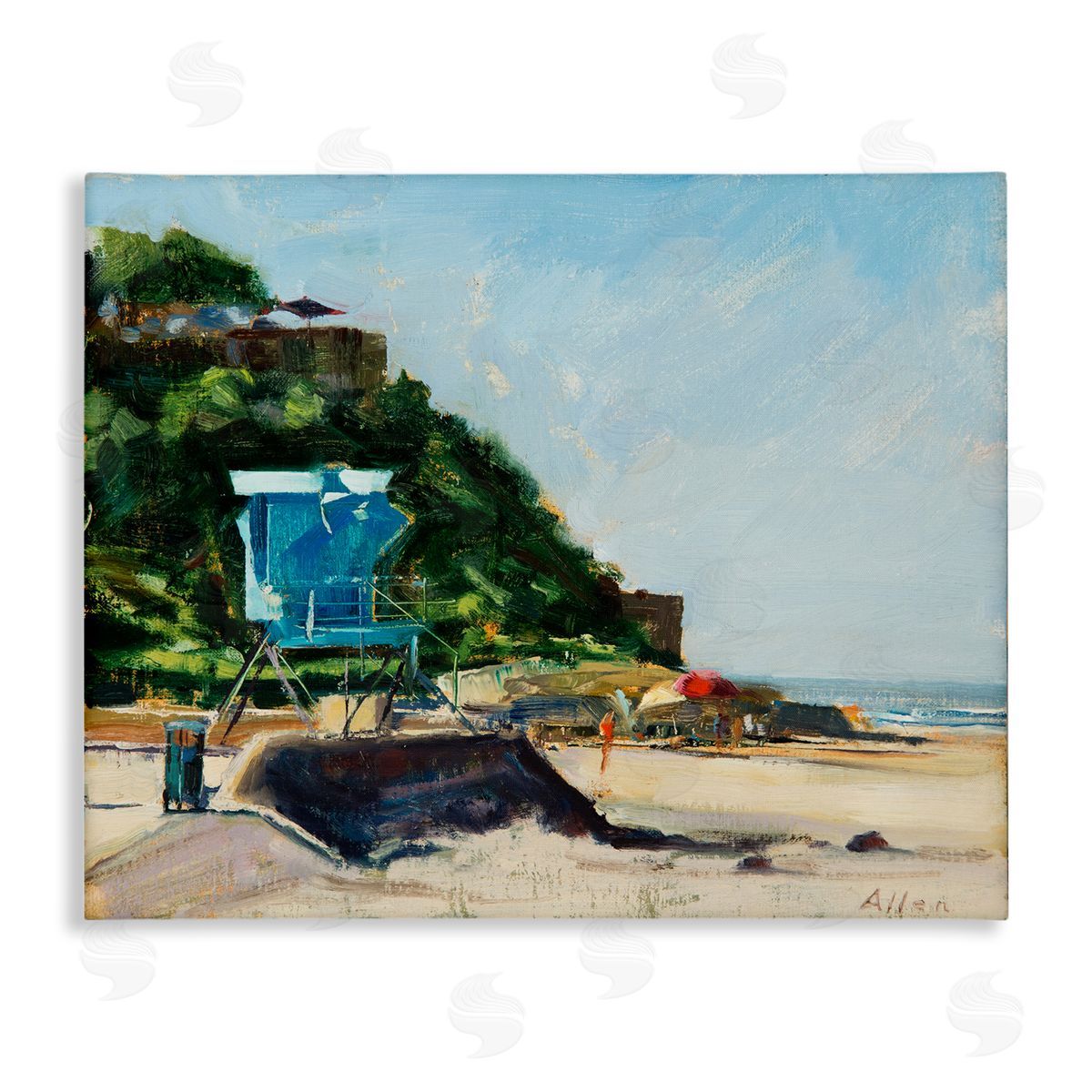 Geoff Allen Beach Guard Tower Canvas Wall Art Print