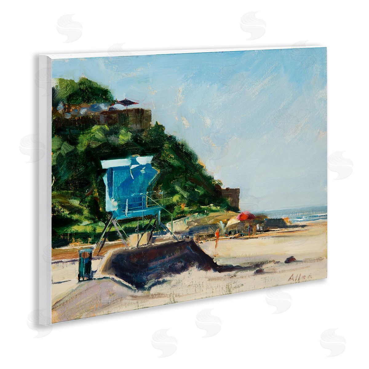 Geoff Allen Beach Guard Tower Wooden Wall Plaque Art Print