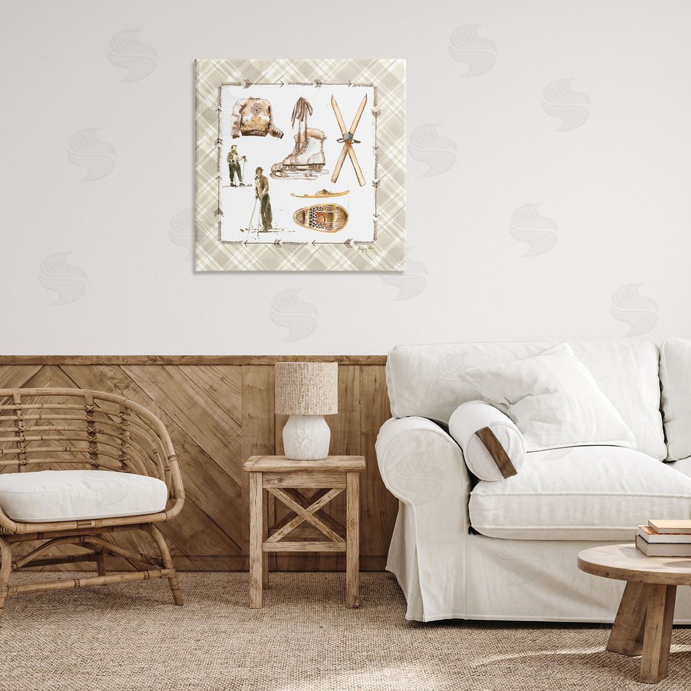 Geoff Allen Winter Skiing Sports Canvas Wall Art Print in Room