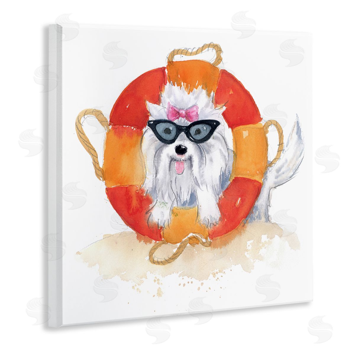 Geoff Allen Sandy Dog in Sunglasses Wooden Wall Plaque Art Print