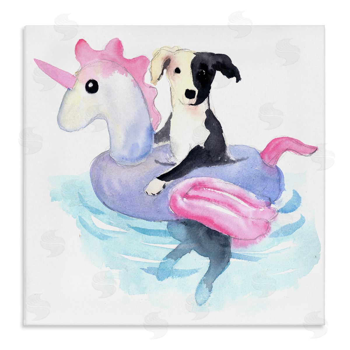 Geoff Allen Sandy Dog Pool Float Canvas Wall Art Print