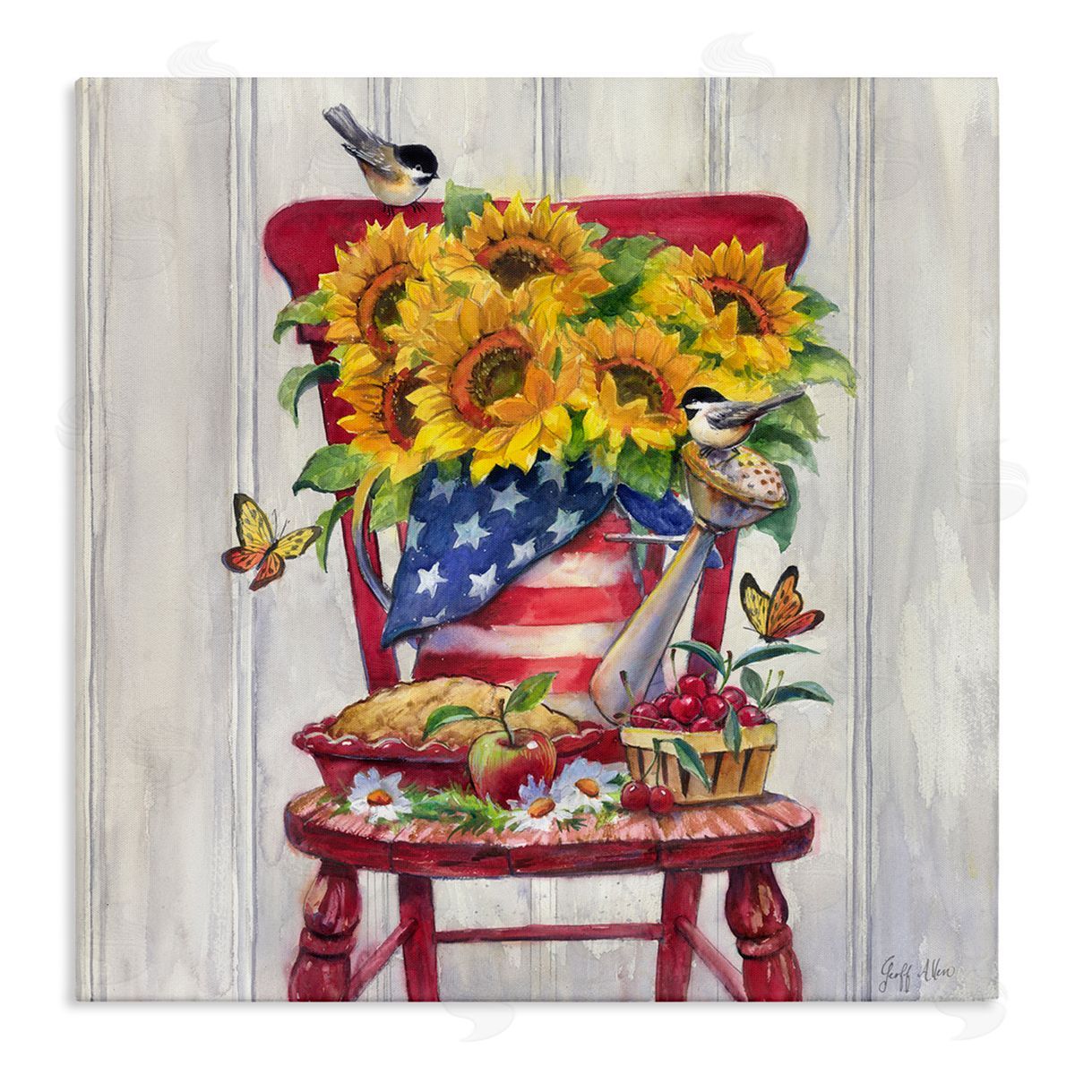 Geoff Allen Patriot Porch Still Life Canvas Wall Art Print