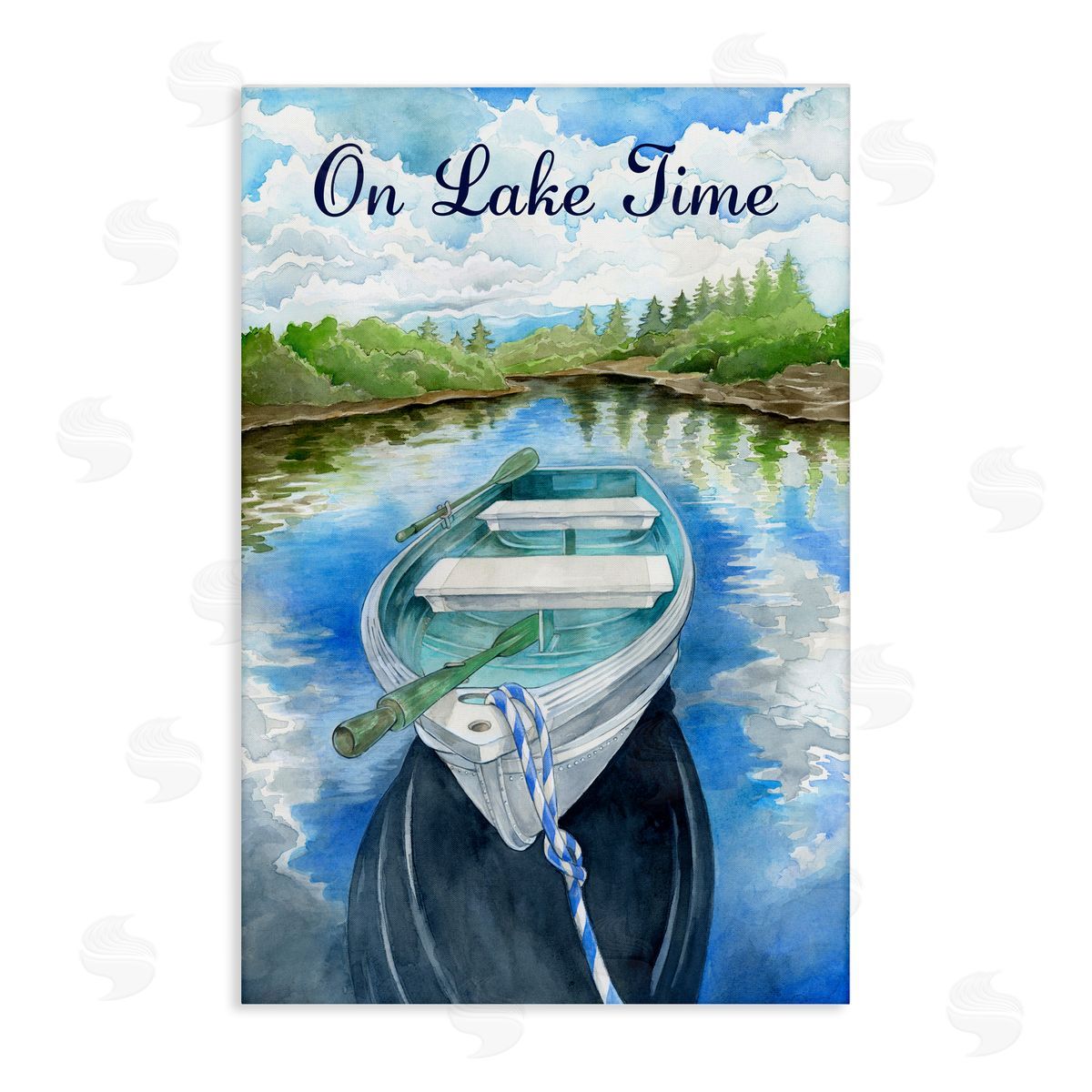 Ronnie Rooney On Lake Time Canoe Canvas Wall Art Print