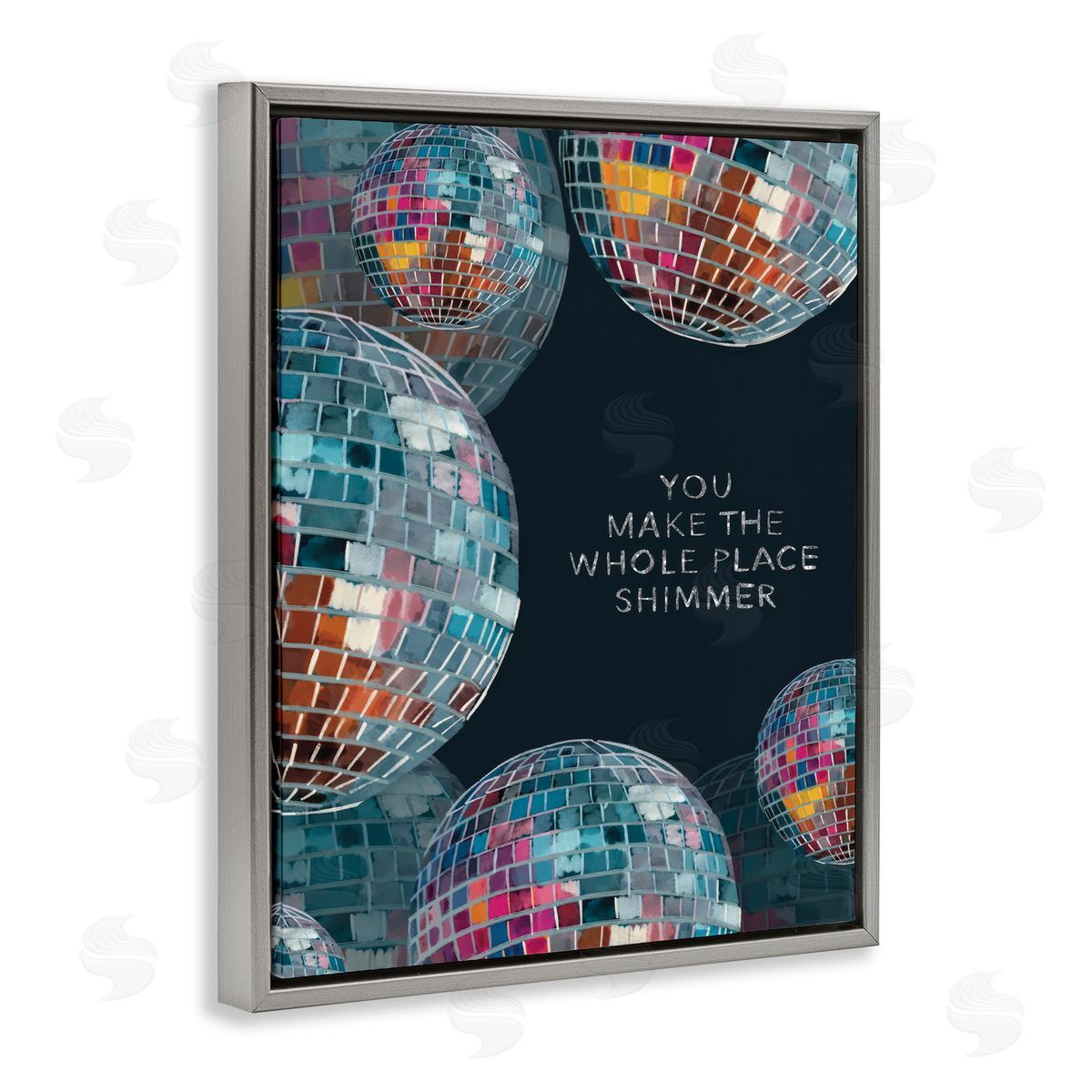 Amelia Noyes You Make it Shimmer Gray Floating Frame Canvas Wall Art Print