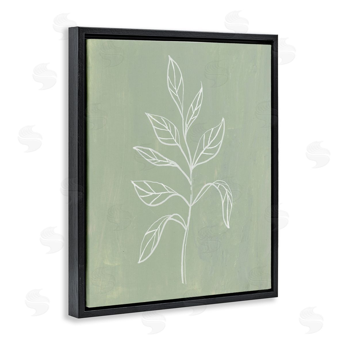 Patricia Pinto Drooping Plant Leaves Black Floating Frame Canvas Wall Art Print