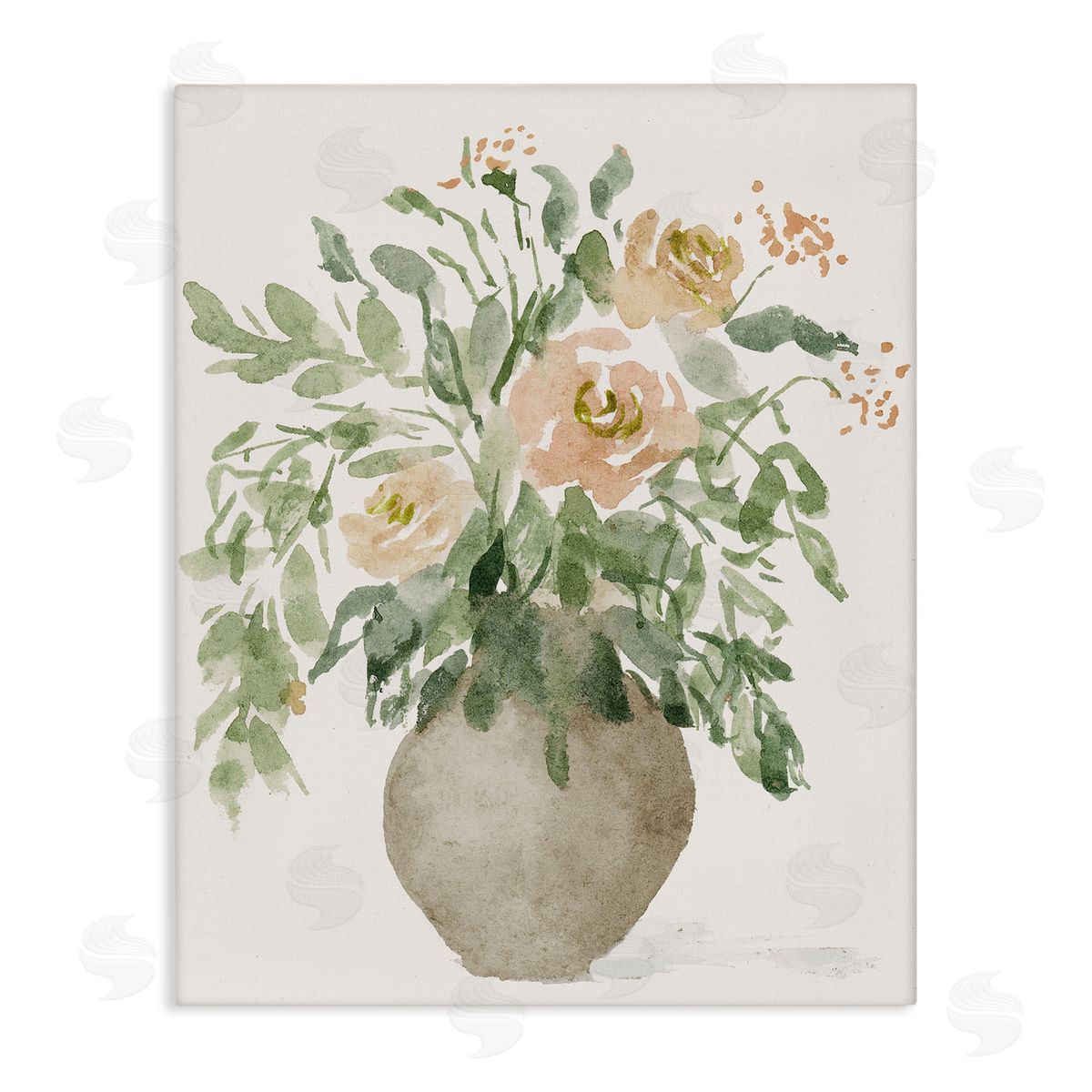 Lucille Price Peach Roses Bouquet Canvas Wall Art Print
