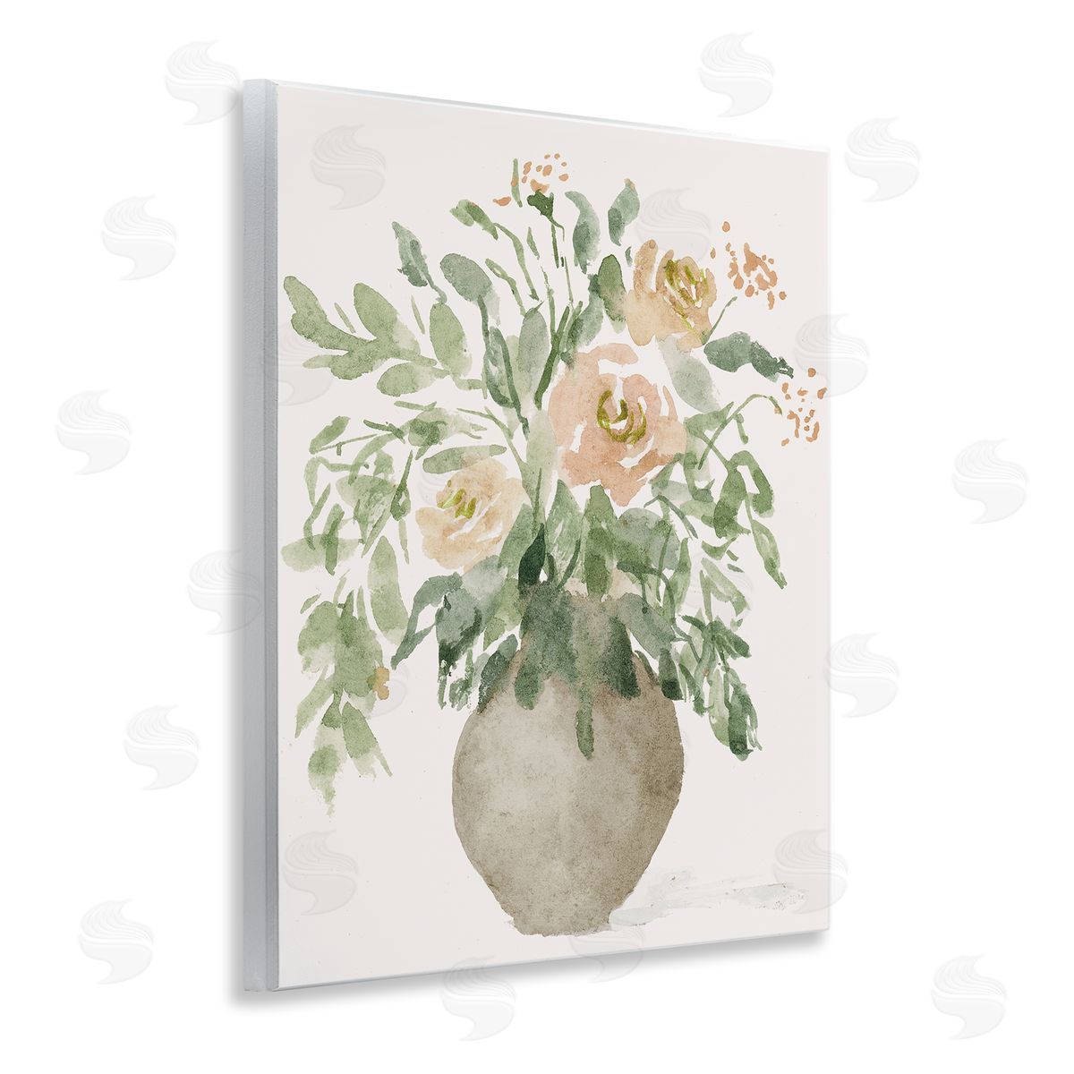 Lucille Price Peach Roses Bouquet Wooden Wall Plaque Art Print
