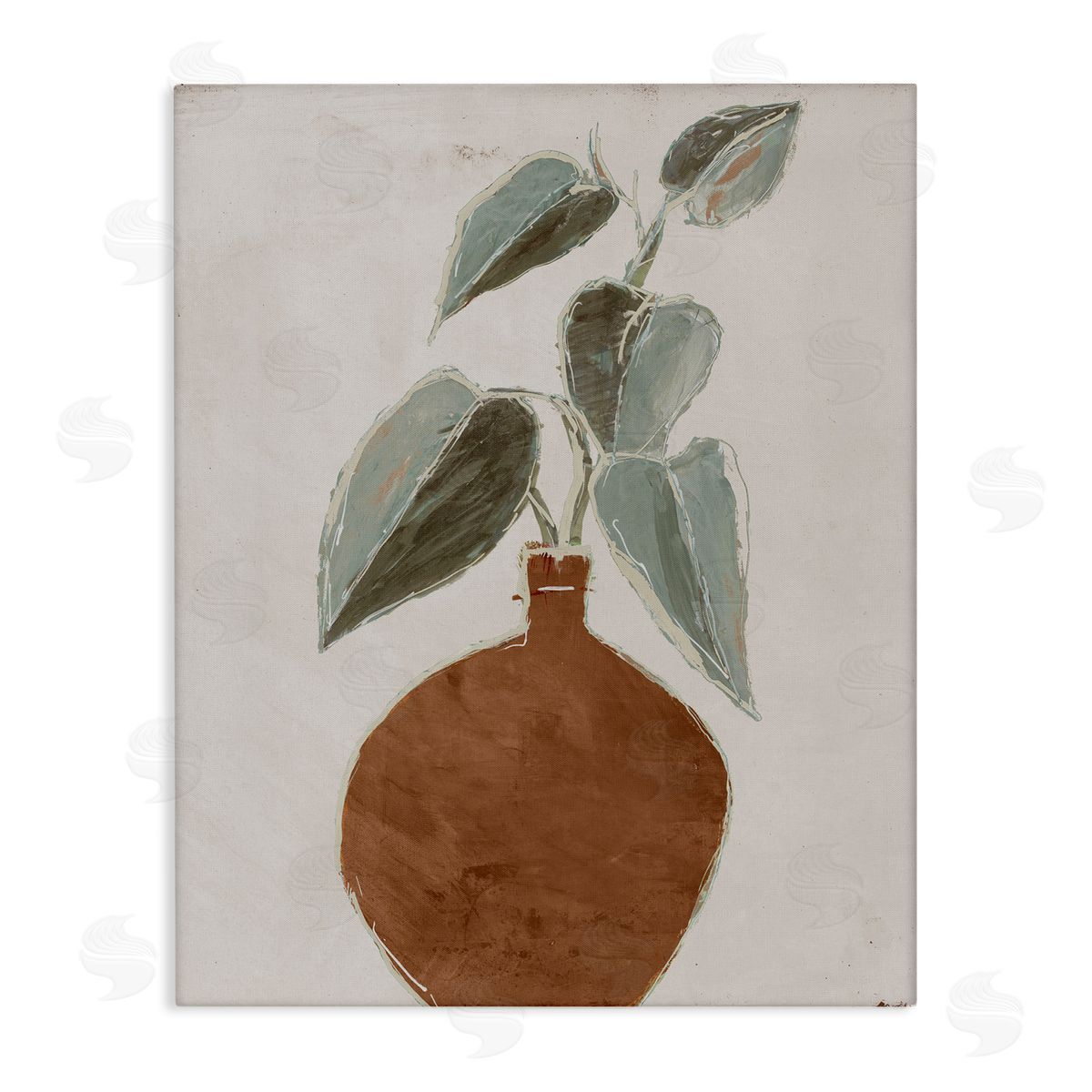 Lorenzo Collective Natural Tan Greenery Canvas Wall Art Print