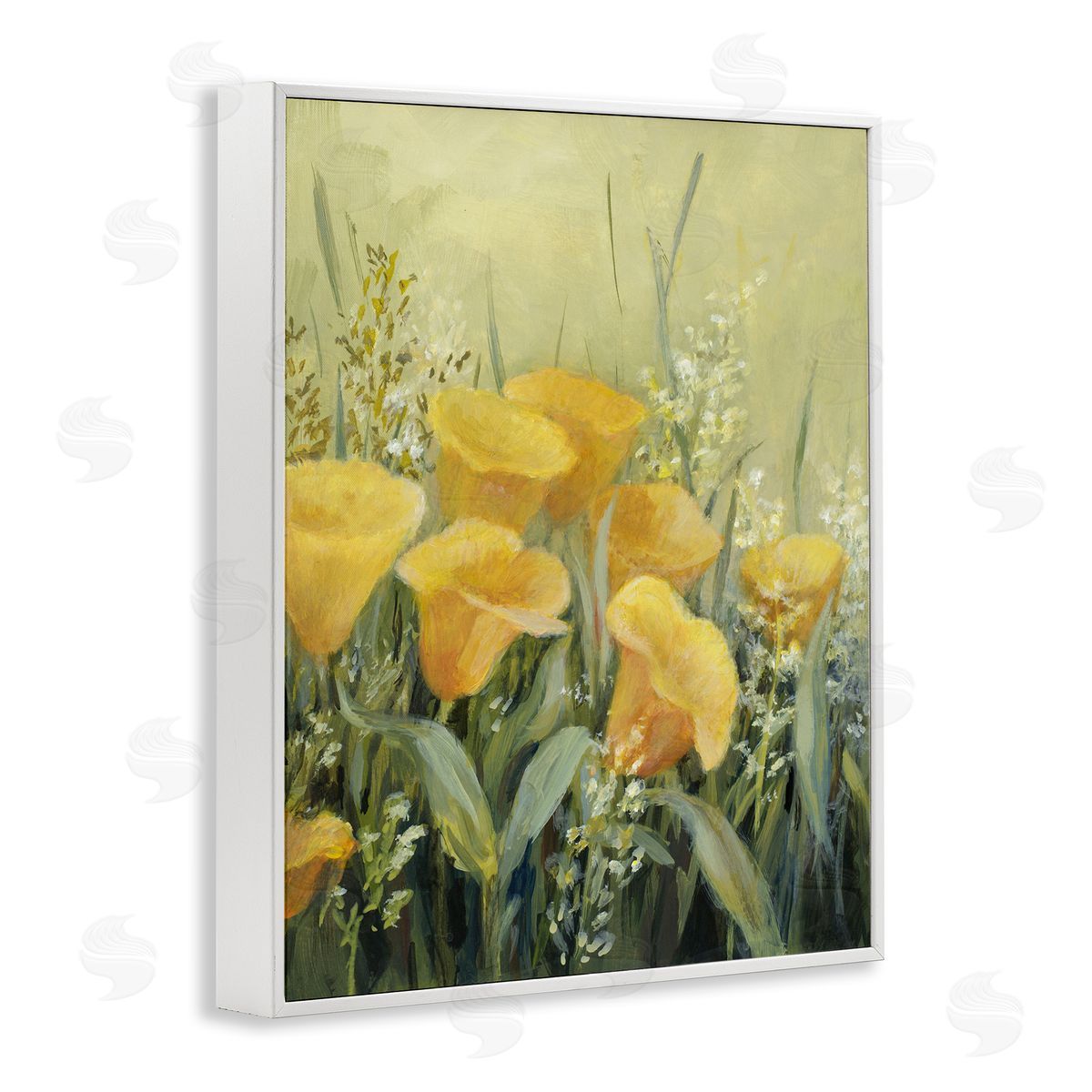 Lanie Loreth Golden Horned Poppies White Framed Giclee Wall Art Print