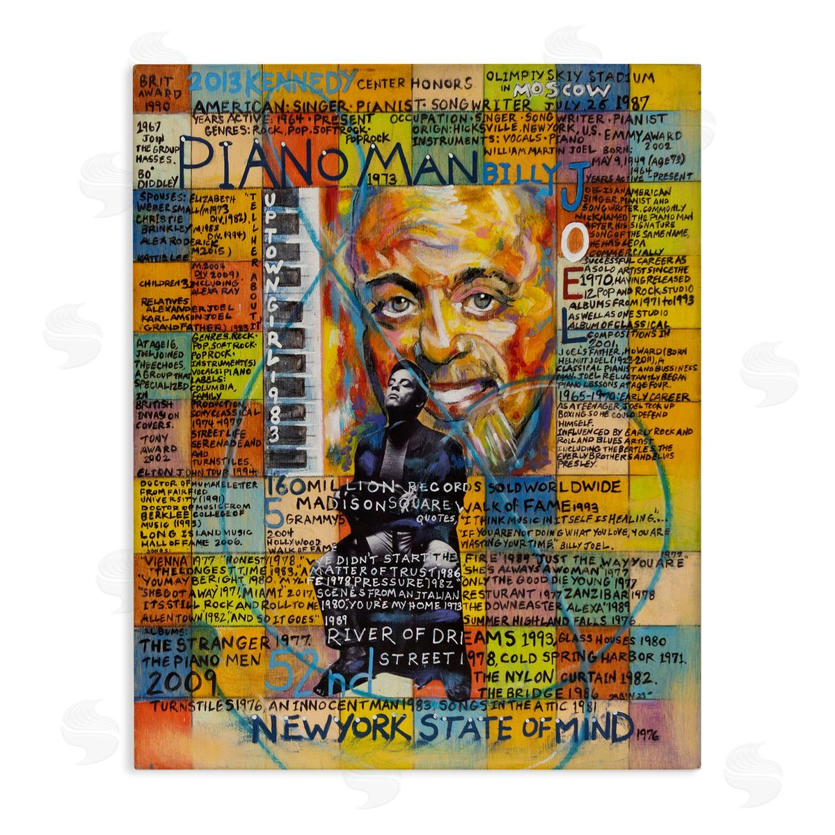 Sabin Billy Joel Collage Canvas Wall Art Print
