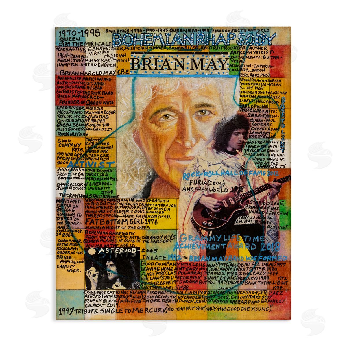 Sabin Brian May Collage Canvas Wall Art Print