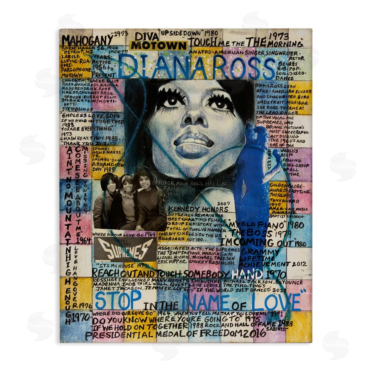 Sabin Diana Ross Collage Canvas Wall Art Print