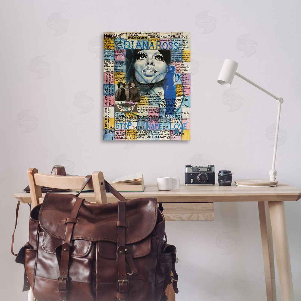 Sabin Diana Ross Collage Canvas Wall Art Print in Room