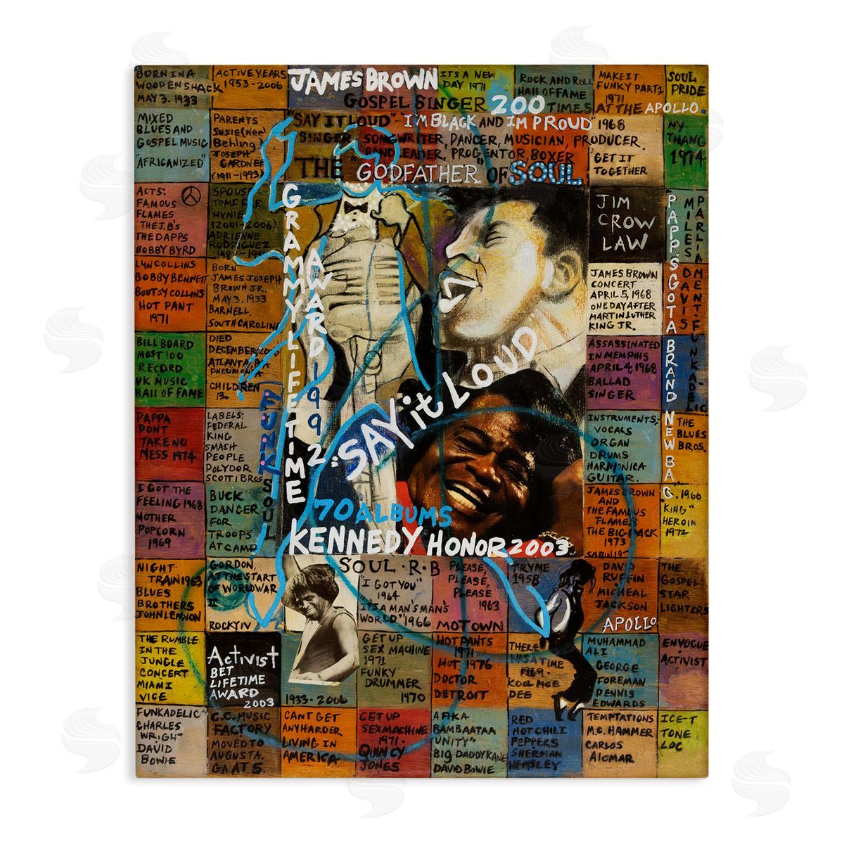 Sabin James Brown Collage Canvas Wall Art Print