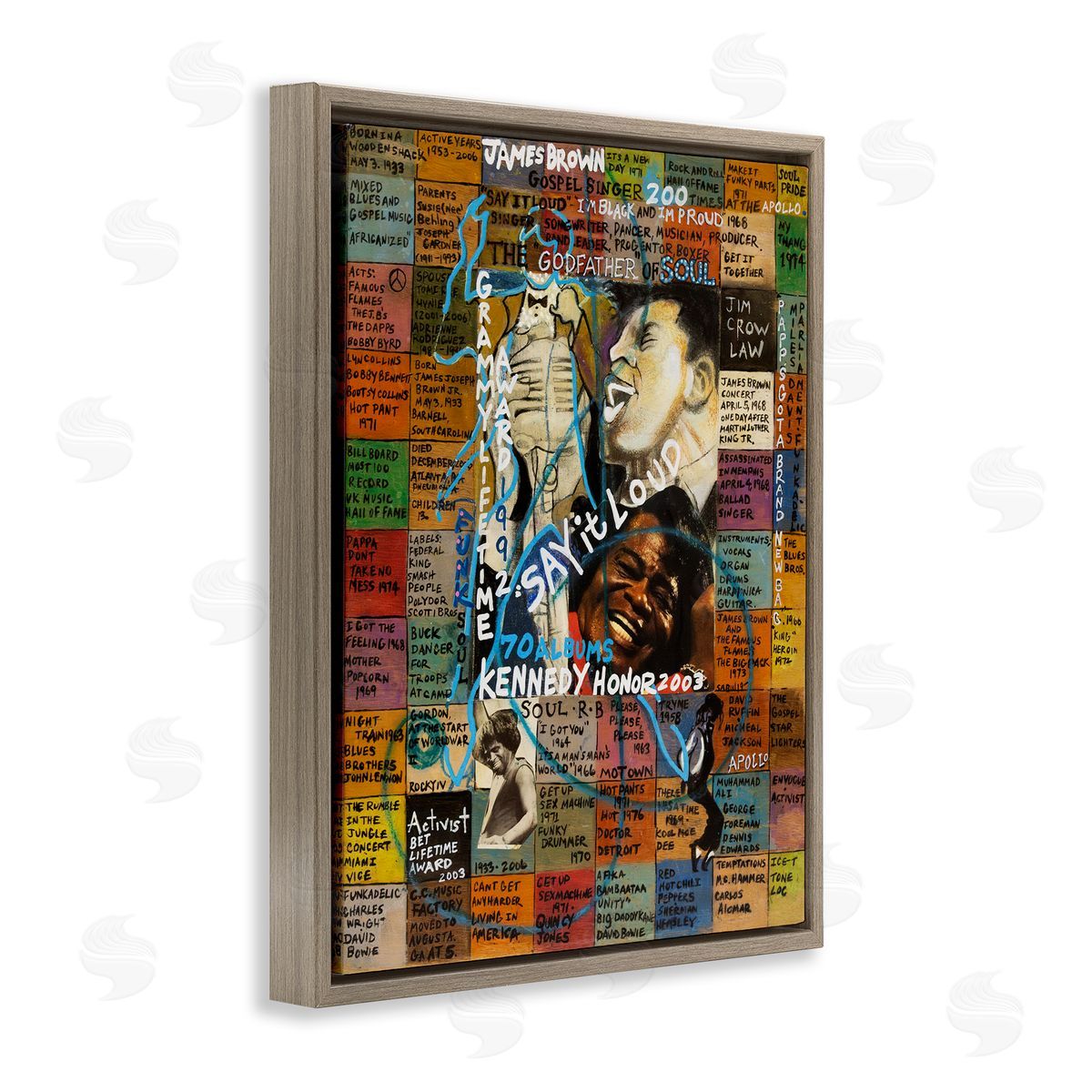 Sabin James Brown Collage Brown Floating Frame Canvas Wall Art Print