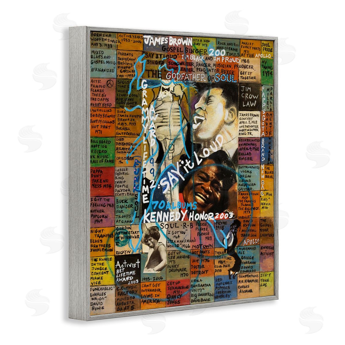 Sabin James Brown Collage Gray Framed Giclee Wall Art Print