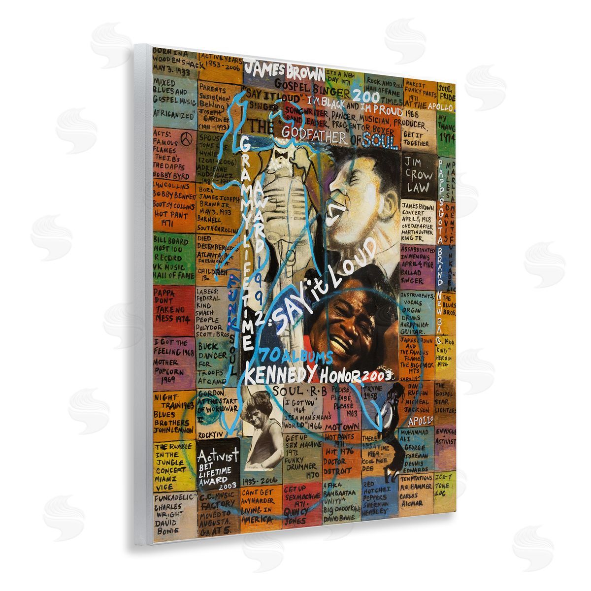 Sabin James Brown Collage Wooden Wall Plaque Art Print