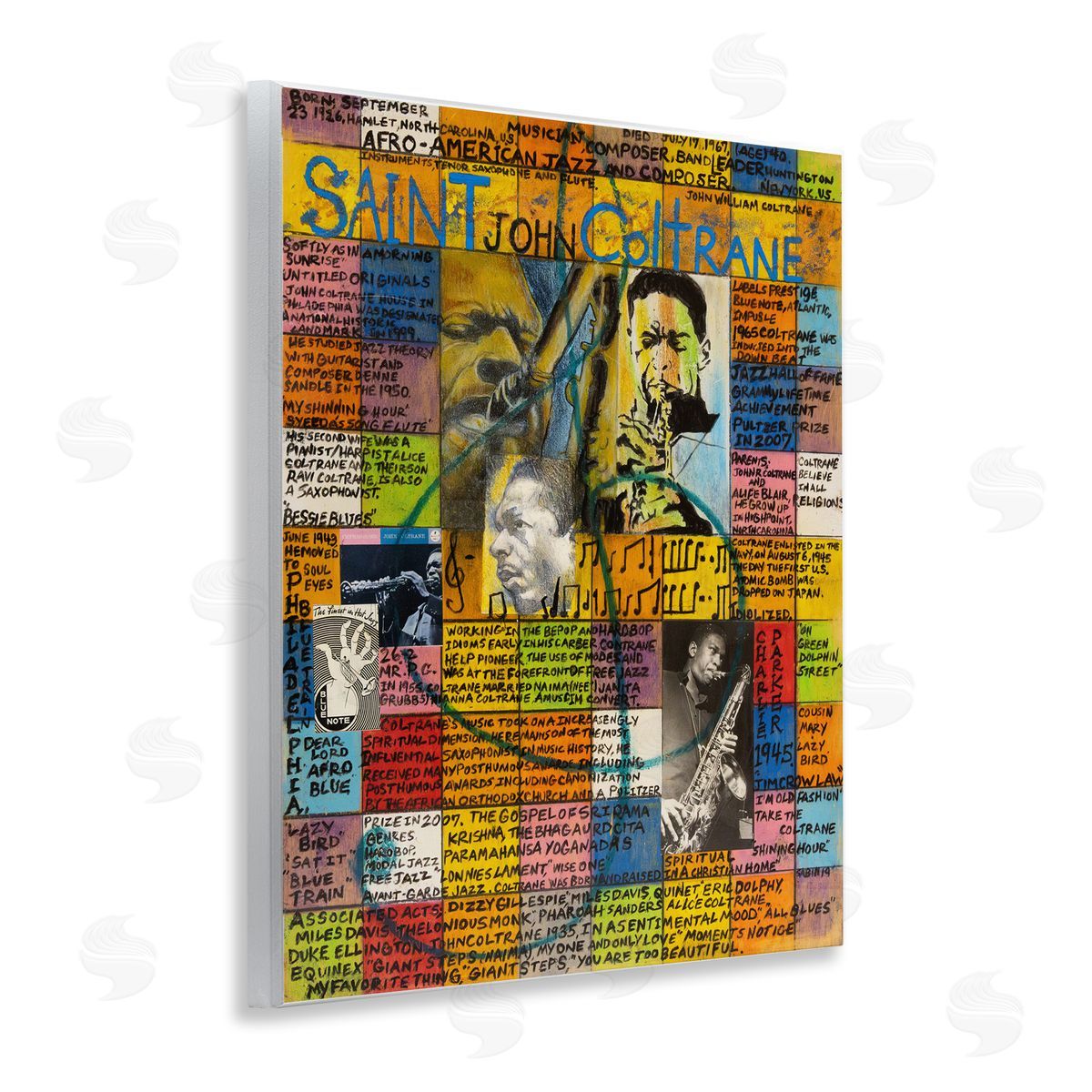 Sabin Saint John Coltrane Collage Wooden Wall Plaque Art Print