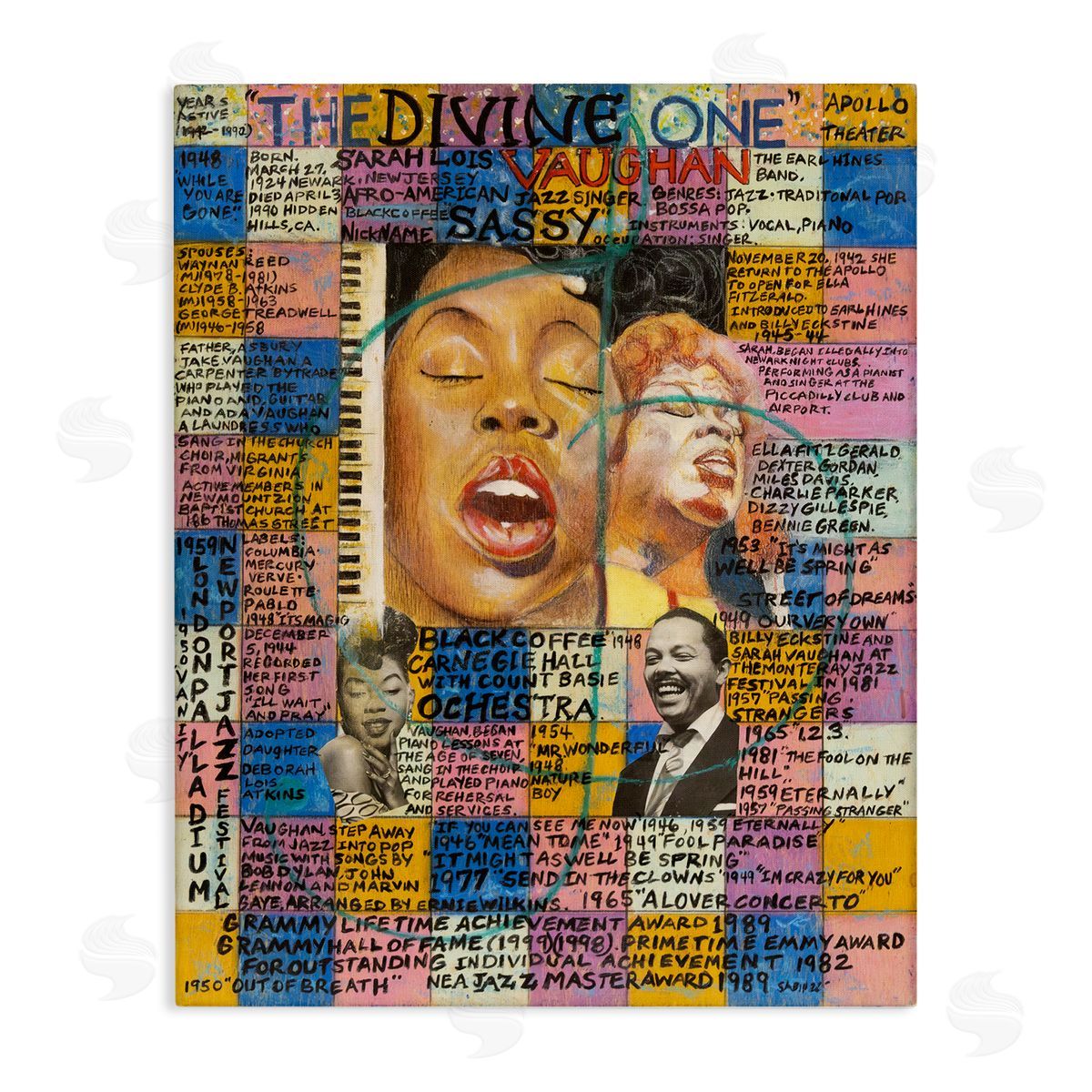 Sabin Sarah Lois Vaughan Collage Canvas Wall Art Print