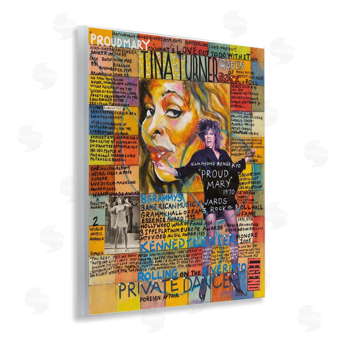 Sabin Tina Turner Collage Wooden Wall Plaque Art Print