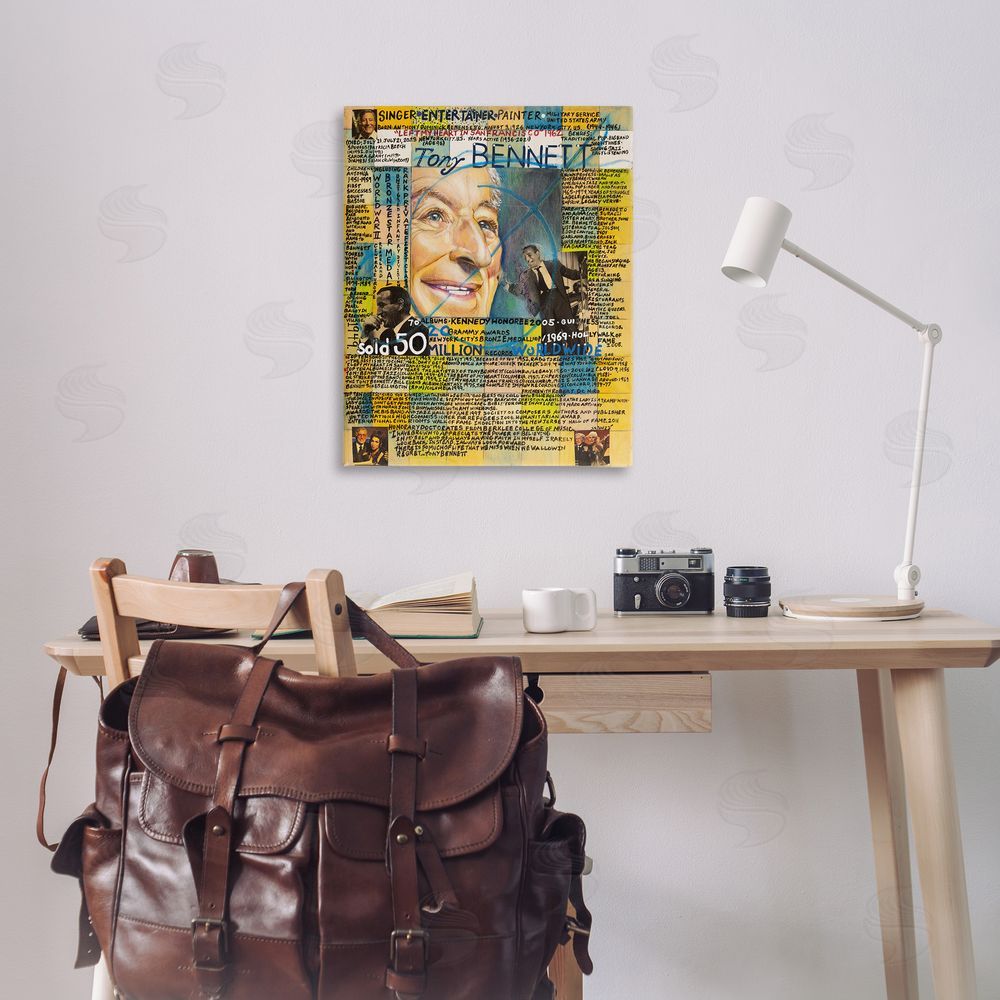 Sabin Tony Bennett Collage Canvas Wall Art Print in Room