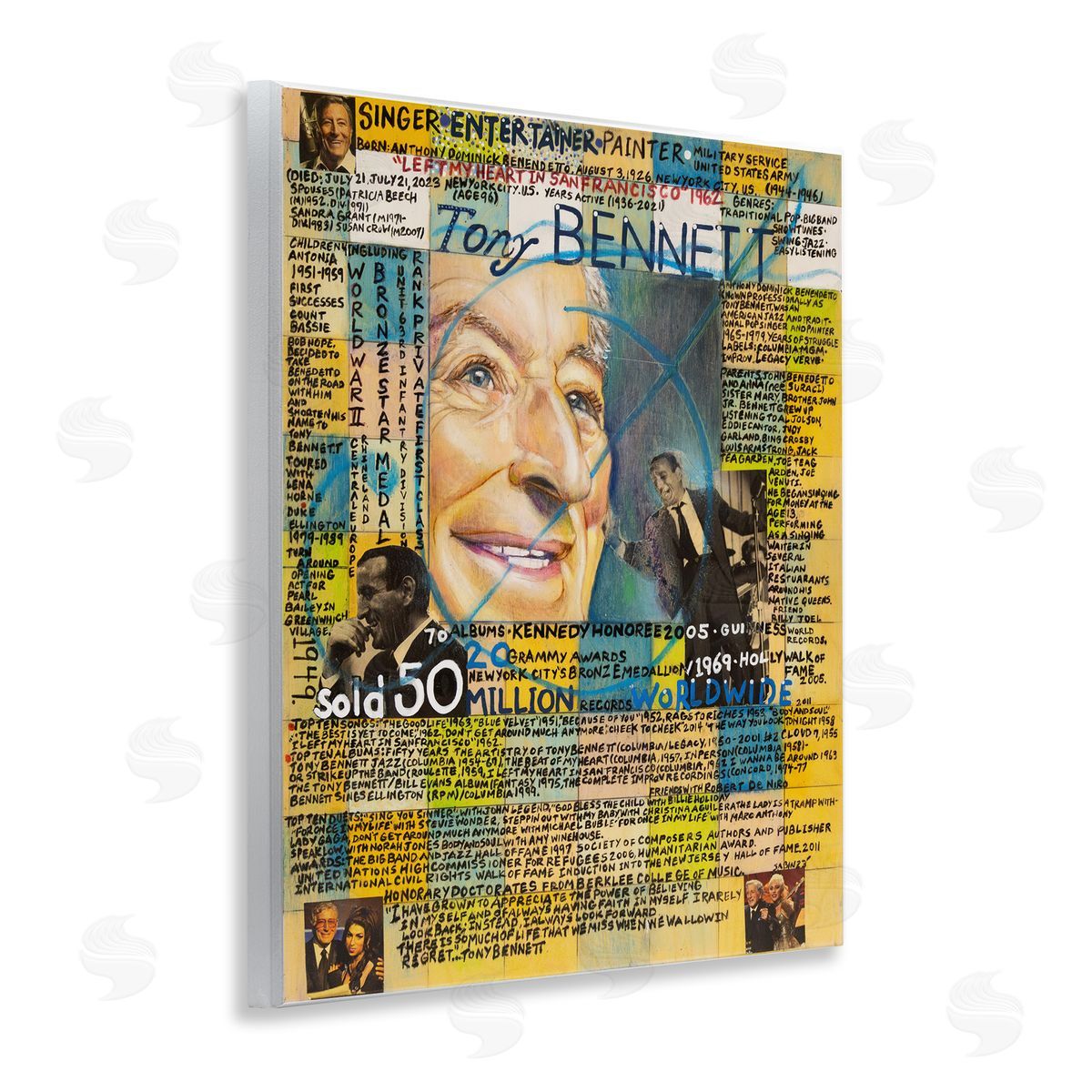 Sabin Tony Bennett Collage Wooden Wall Plaque Art Print