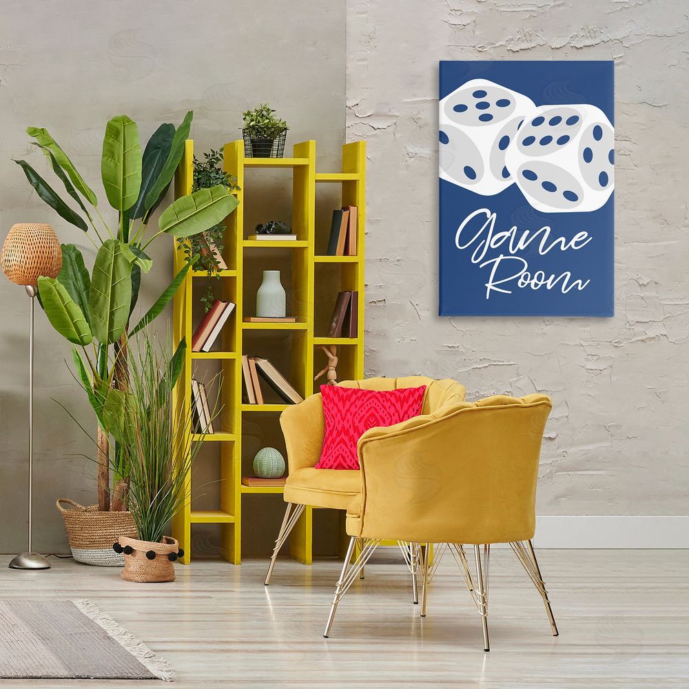 Martina Pavlova Game Room with Dice Canvas Wall Art Print in Room