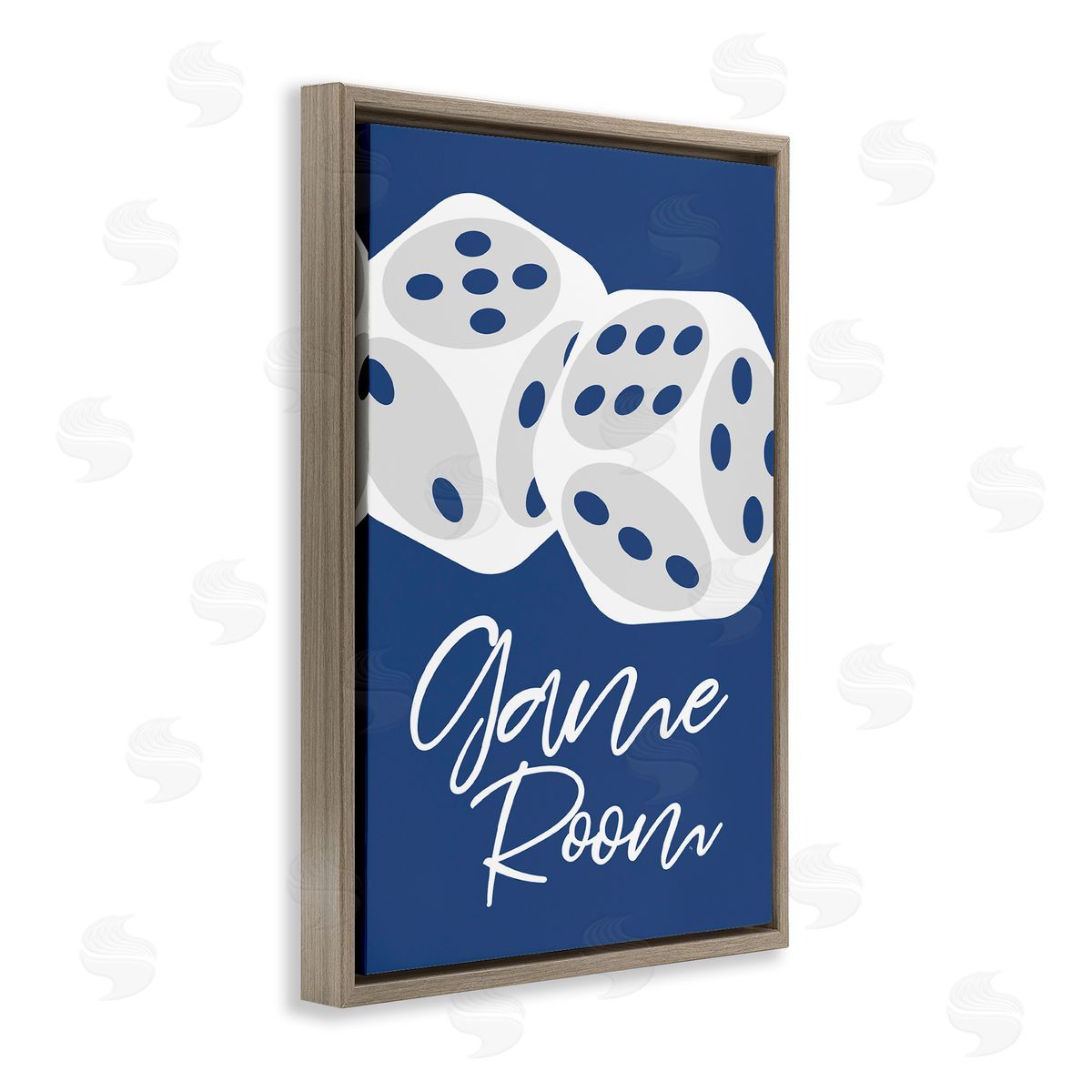 Martina Pavlova Game Room with Dice Brown Floating Frame Canvas Wall Art Print