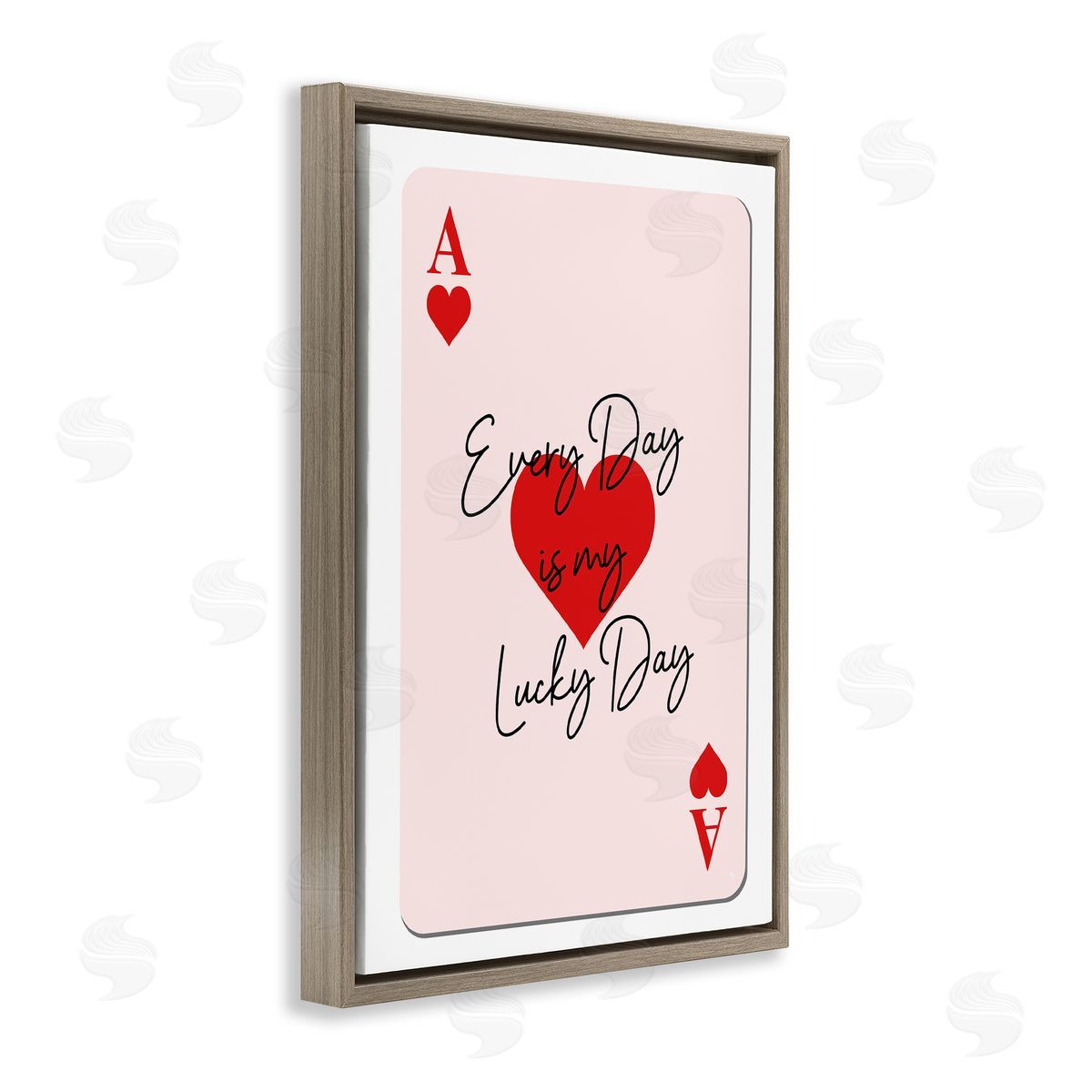 Martina Pavlova Lucky Day Card Design Brown Floating Frame Canvas Wall Art Print