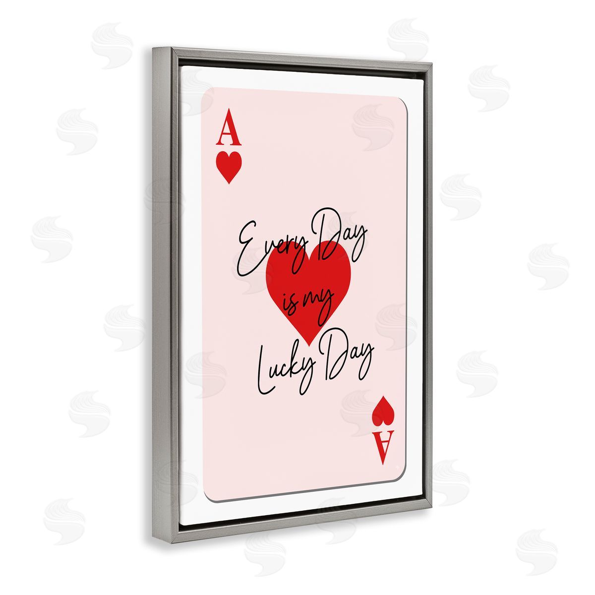 Martina Pavlova Lucky Day Card Design Gray Floating Frame Canvas Wall Art Print