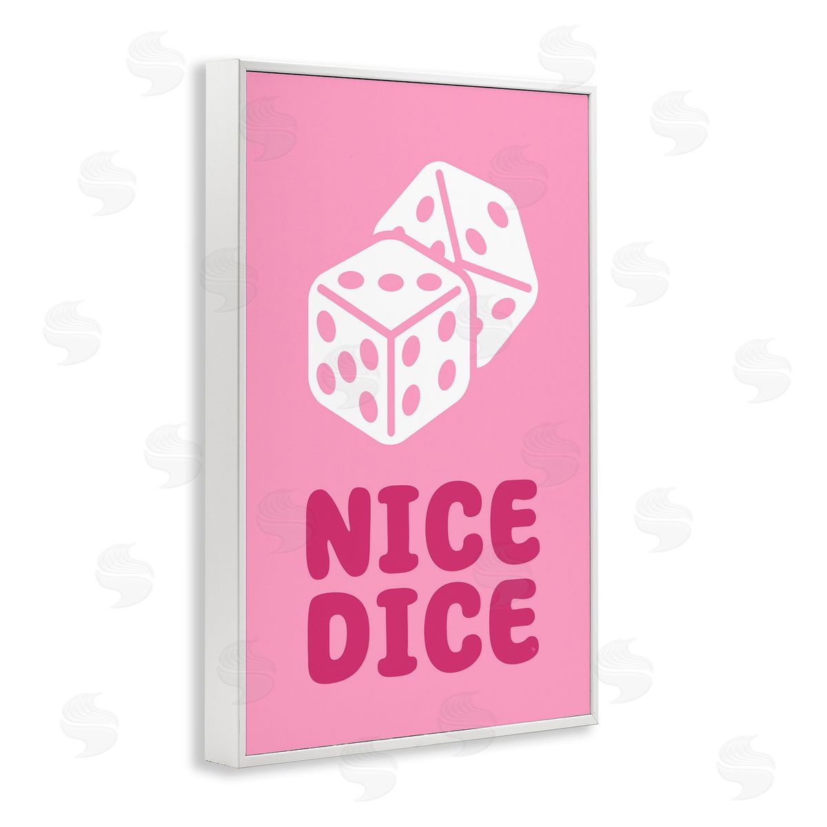 Martina Pavlova Nice Dice Phrase White Framed Giclee Wall Art Print