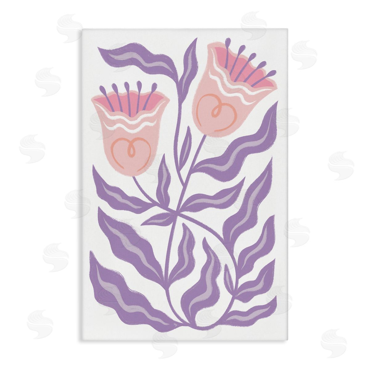 Martina Pavlova Wavy Purple Blooms Canvas Wall Art Print
