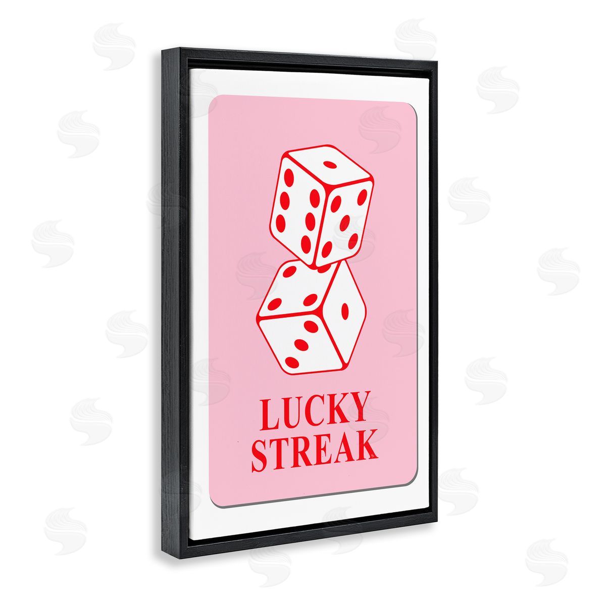 Martina Pavlova Lucky Streak Dice Black Floating Frame Canvas Wall Art Print