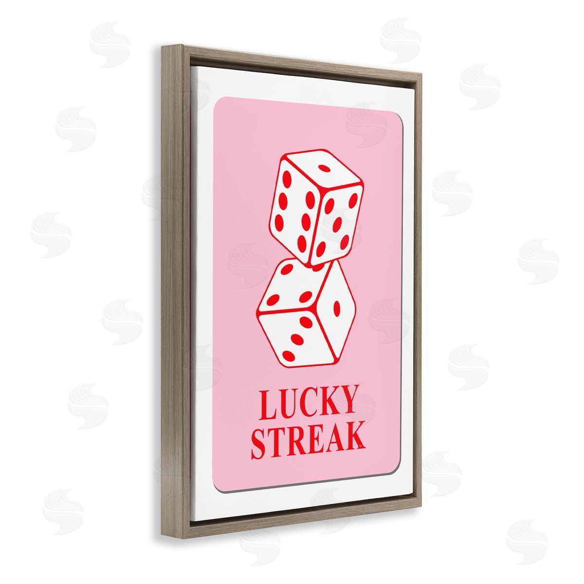 Martina Pavlova Lucky Streak Dice Brown Floating Frame Canvas Wall Art Print