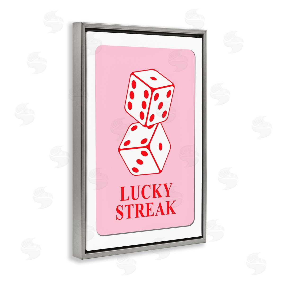Martina Pavlova Lucky Streak Dice Gray Floating Frame Canvas Wall Art Print