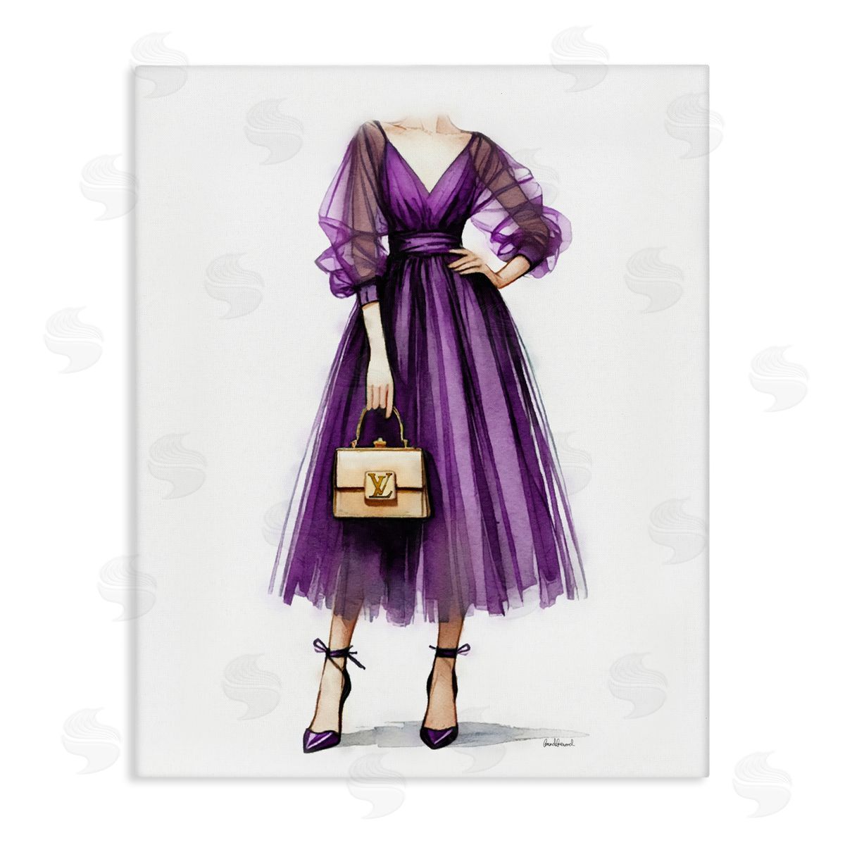 Amanda Greenwood Purple Glam Dress Canvas Wall Art Print