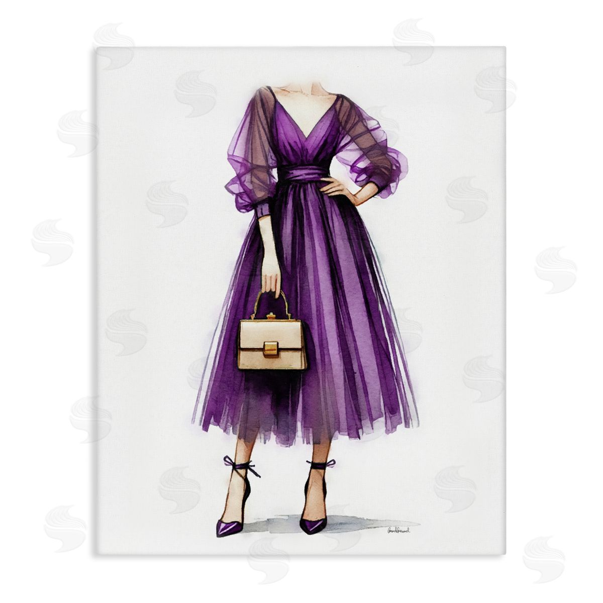 Amanda Greenwood Glam Purple Gown Canvas Wall Art Print