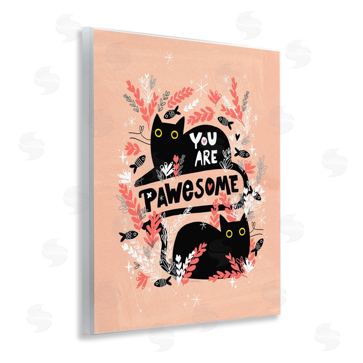 Leeza Hernandez You Are Pawesome Cats Wooden Wall Plaque Art Print