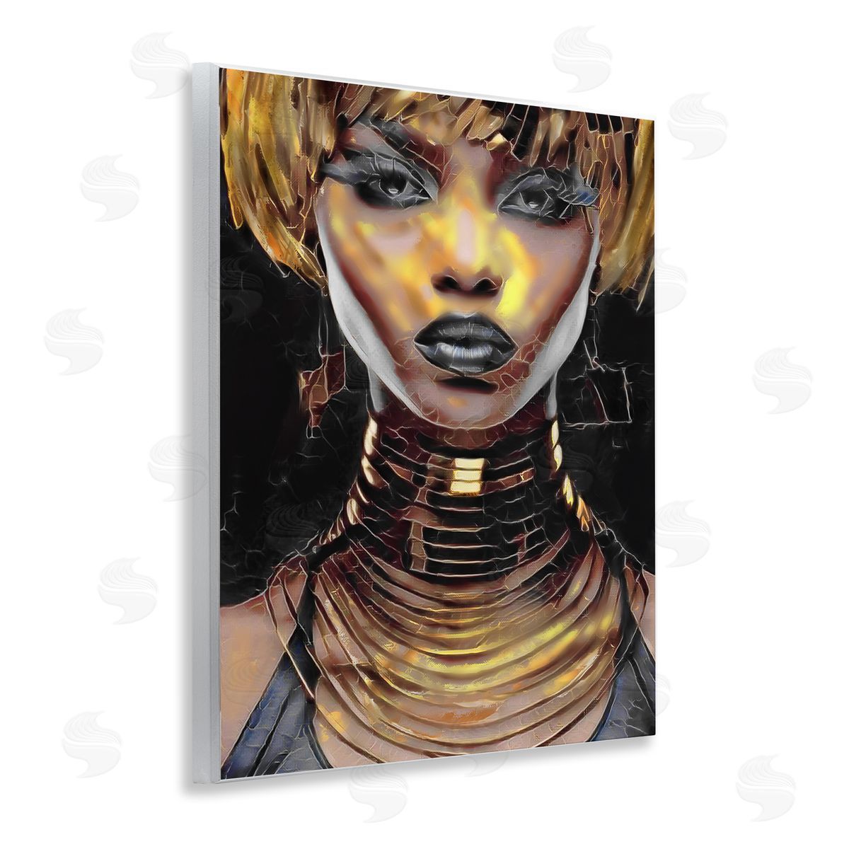 Jesse Keith Intense Glam Woman Portrait Wooden Wall Plaque Art Print