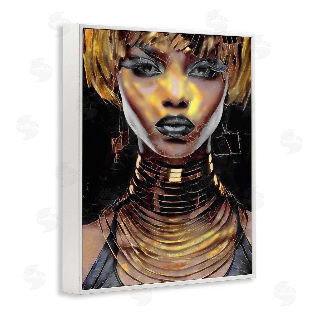 Jesse Keith Intense Glam Woman Portrait White Framed Giclee Wall Art Print