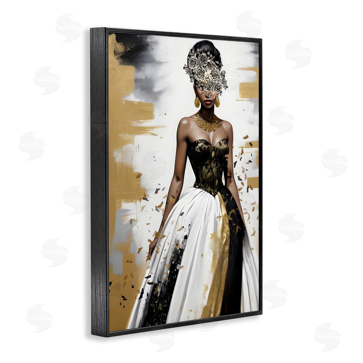 Kim Allen Elegant Woman Beautiful Gown Black Framed Giclee Wall Art Print