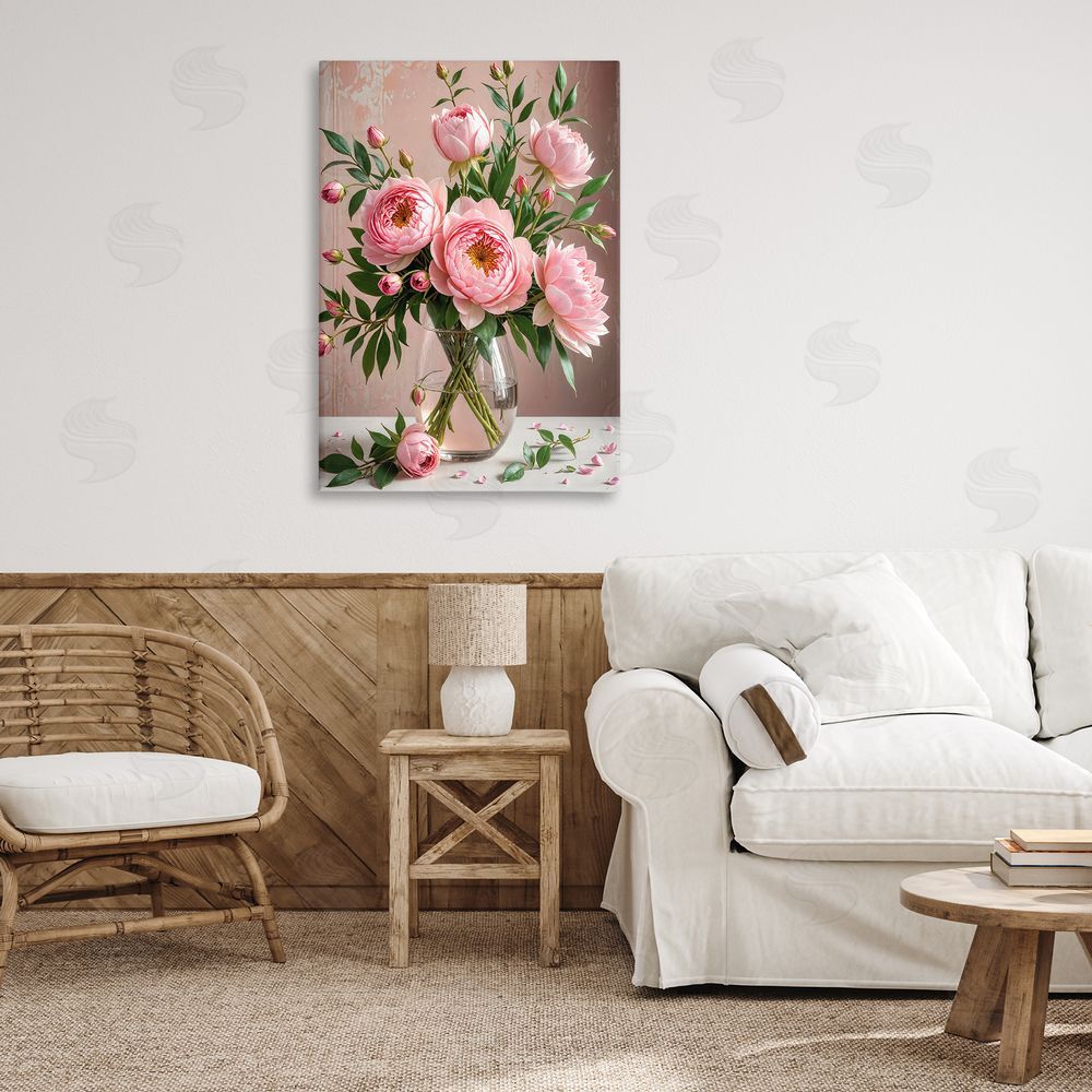 Yuri Khrushch Elegant Peonies in Vase Canvas Wall Art Print in Room