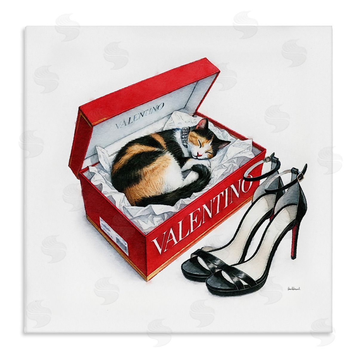 Amanda Greenwood Trendy Cat Shoebox Canvas Wall Art Print