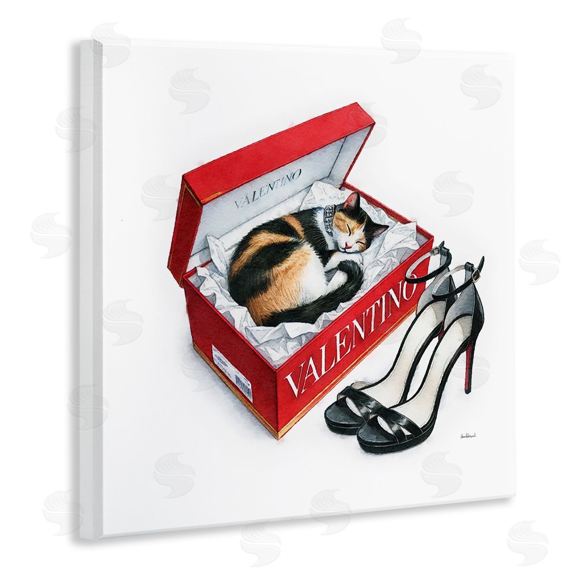 Amanda Greenwood Trendy Cat Shoebox Wooden Wall Plaque Art Print