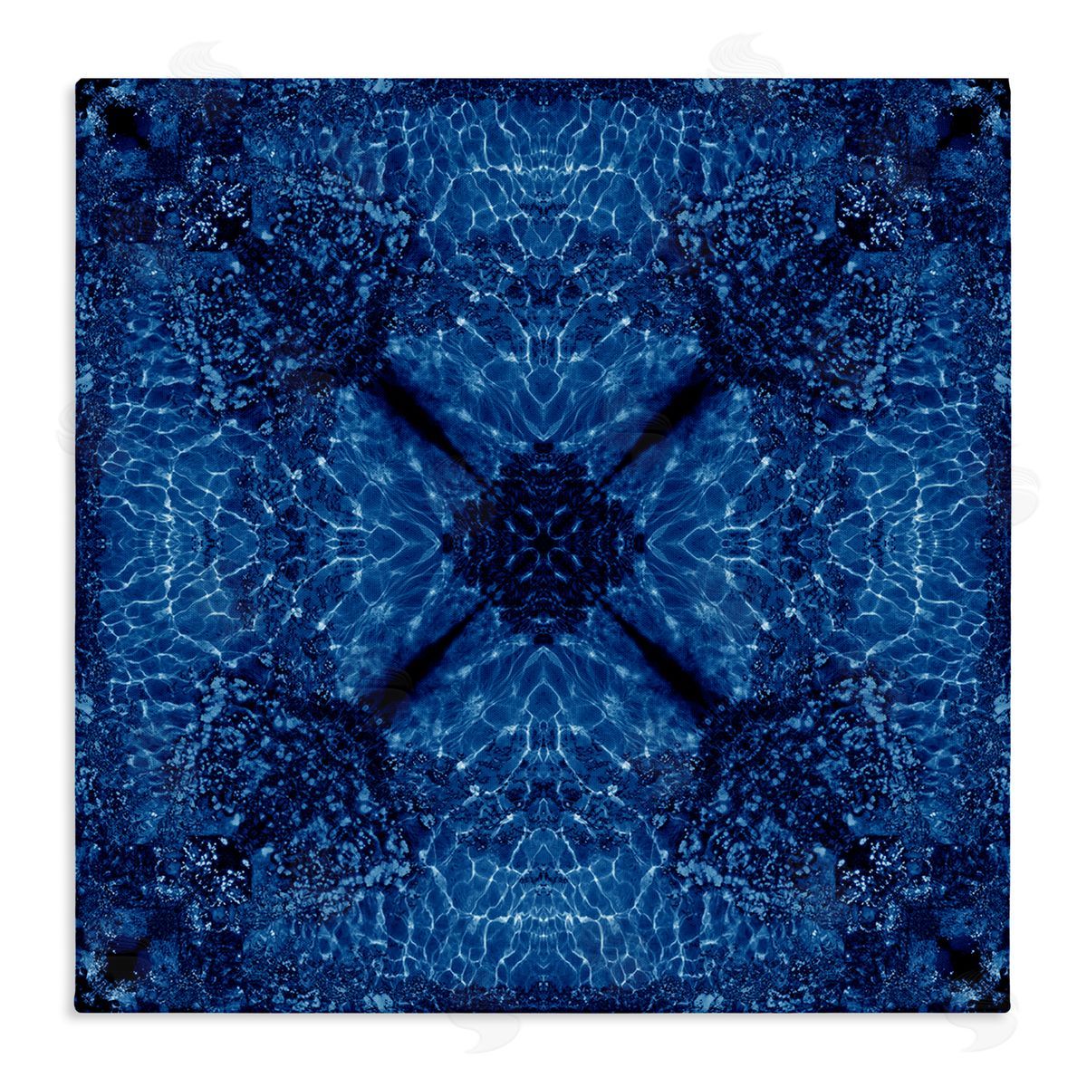 El Perkin Dark Blue Patterned Canvas Wall Art Print